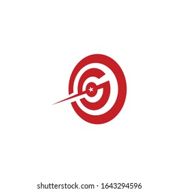 Target icon logo design for business or sport with arrow symbol. Goal Logo.