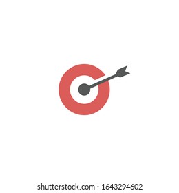 Target icon logo design for business or sport with arrow symbol. Goal Logo.