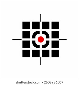 Target icon logo design with square and circle elements.