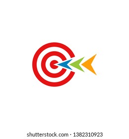 Target Icon Logo Design Template for marketing technology business health company with modern high end look