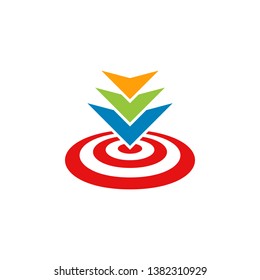 Target Icon Logo Design Template for marketing technology business health company with modern high end look
