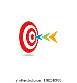 Target Icon Logo Design Template for marketing technology business health company with modern high end look
