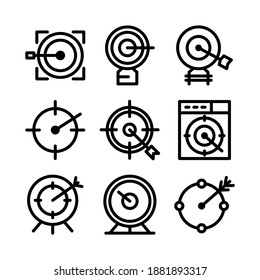 Zielsymbol oder Logo einzeln auf Zeichen, Vektorgrafik - Sammlung von hochwertigen Vektorsymbol in schwarzem Stil
