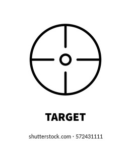 Target icon or logo in modern line style. High quality black outline pictogram for web site design and mobile apps. Vector illustration on a white background.