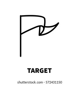 Target icon or logo in modern line style. High quality black outline pictogram for web site design and mobile apps. Vector illustration on a white background.