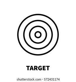 Target icon or logo in modern line style. High quality black outline pictogram for web site design and mobile apps. Vector illustration on a white background.