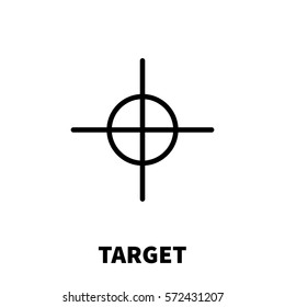 Target icon or logo in modern line style. High quality black outline pictogram for web site design and mobile apps. Vector illustration on a white background.