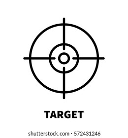 Target icon or logo in modern line style. High quality black outline pictogram for web site design and mobile apps. Vector illustration on a white background.