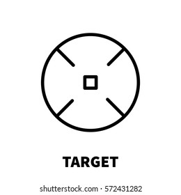Target icon or logo in modern line style. High quality black outline pictogram for web site design and mobile apps. Vector illustration on a white background.