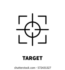 Target icon or logo in modern line style. High quality black outline pictogram for web site design and mobile apps. Vector illustration on a white background.