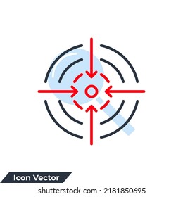 ilustración vectorial del logotipo del icono de destino. Plantilla de símbolo de objetivo para la colección de diseño gráfico y web