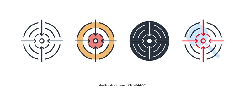 Zielsymbol, Vektorgrafik. Ziellymbol-Vorlage für die Sammlung von Grafik- und Webdesign