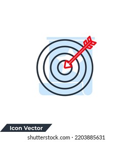 ilustración vectorial del logotipo del icono de destino. Plantilla de símbolos Aim, Target y Goal para la colección de diseño gráfico y web