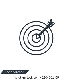 target icon logo vector illustration. Aim, Target and Goal symbol template for graphic and web design collection