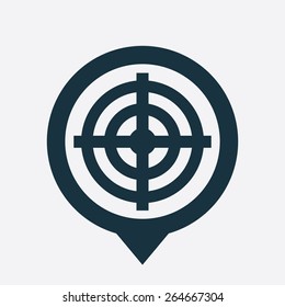 target icon map pin on white background 