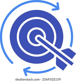 Target Icon Mixed Vector Illustration
