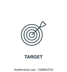 Target icon. Monochrome simple Digital Marketing icon for templates, web design and infographics