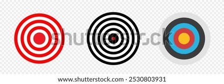Target icon. Network round target for target shooting competition. Template target shooting range or pistol shooting. Vector illustration