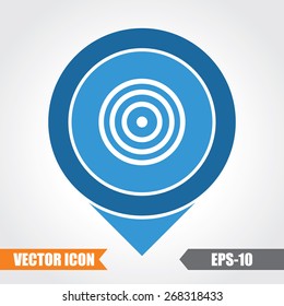 Target Icon On Map Pointer. Eps.-10.