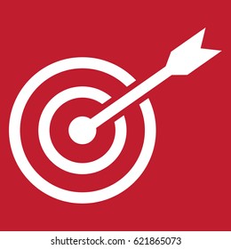 Target icon on red background