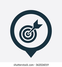 target icon on white background map pin