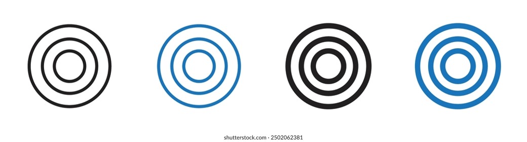 Target icon Outline vector line set