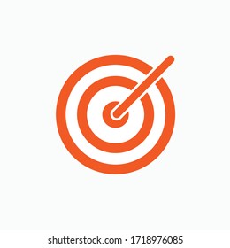 Target Icon. Pointer Symbol. Presented in Orange Line Art Style.