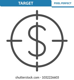 Target Icon. Professional, pixel perfect icons optimized for both large and small resolutions. EPS 8 format. 12x size for preview.