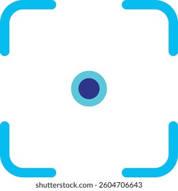 Target icon. Rectangle target icon. blue eyes closed