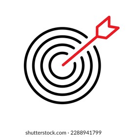 Target icon with red arrow. Design can use for web and mobile app. Vector illustration
