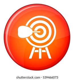 Target icon in red circle isolated on white background vector illustration