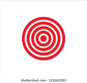 Target icon red vector flat bullseye strategy goal sign/symbol