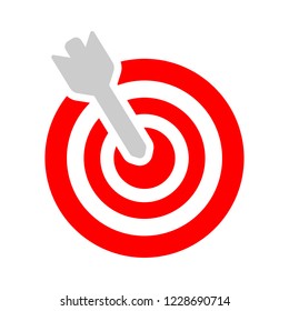 Target icon red vector flat bullseye strategy goal sign/symbol