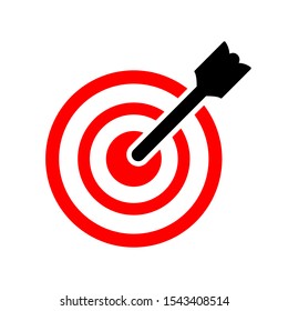 Target icon red vector flat bullseye strategy goal sign/symbol