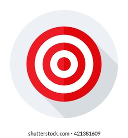 Target Icon Red Vector Flat Bullseye Strategy Goal Sign/symbol