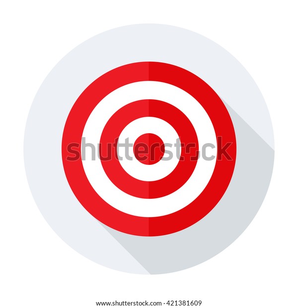 ターゲットアイコン赤いベクター平角図法のゴール記号 シンボル のベクター画像素材 ロイヤリティフリー