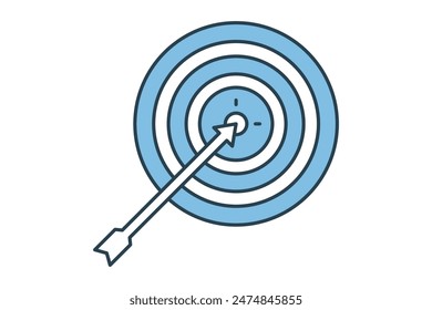 Target icon. icon related to action plan. suitable for web site, app, user interfaces, printable etc. flat line icon style. simple vector design editable