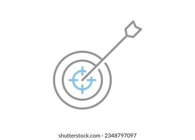 Icono de destino. Icono relacionado con la evaluación. estilo de icono de línea plana. Diseño de vector simple editable