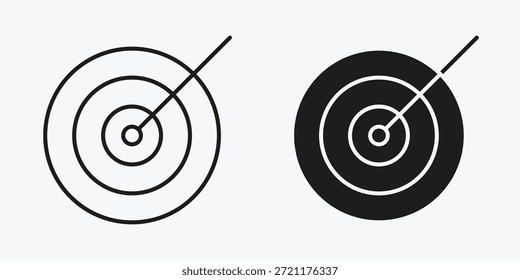 Icono de objetivo que representa el logro del objetivo, el enfoque, la precisión, los objetivos comerciales, la estrategia de marketing y el éxito del rendimiento.