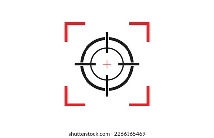 Zielsymbol, Retiksymbol, Fokussiertes Vektorsymbol in flachem Design