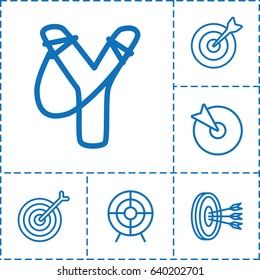 Target icon. set of 6 target outline icons such as