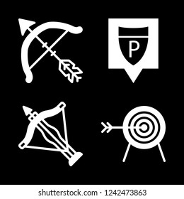 target icon set about bow and arrow, archery, crossbow and police station location vector set