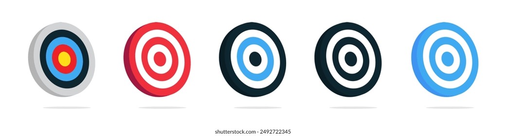 Target icon set. Archery targets. Bullseye vector illustration. Archery target vector icons