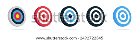 Target icon set. Archery targets. Bullseye vector illustration. Archery target vector icons