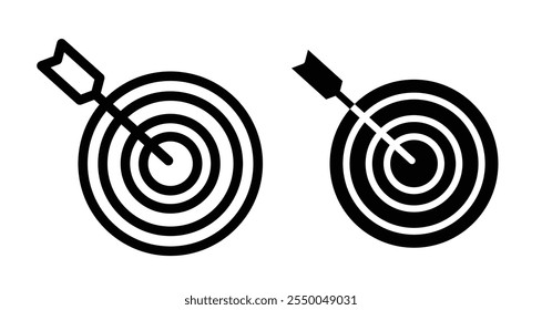 Target Icon set in black filled and line.