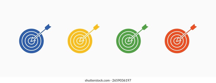 Target Icon Set Color Multiple Style Collection