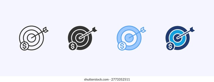 Target Icon Set Color Multiple Style Collection Illustration