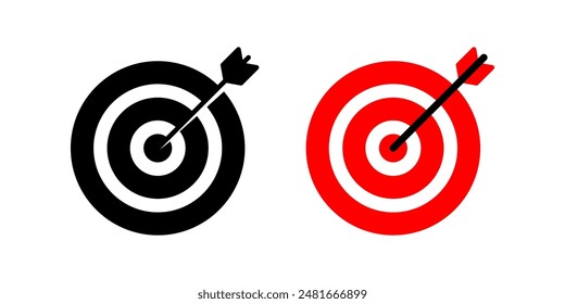 Target icon set. Dartboard Symbol. Goal sign. for mobile concept and web design. vector illustration on white background