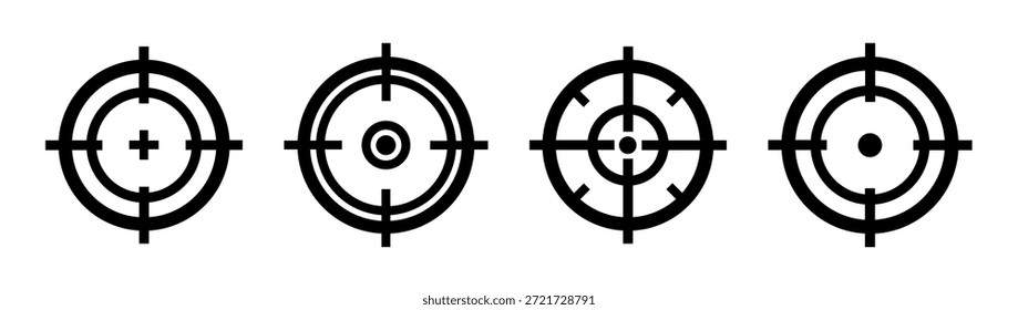 Conjunto de iconos de destino. Conjunto de iconos de destino. Enfoque de Vector objetivo aislado iconos sobre fondo blanco. Ilustración vectorial