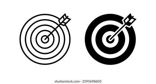 Target icon set. Flat illustration of icons on a white background